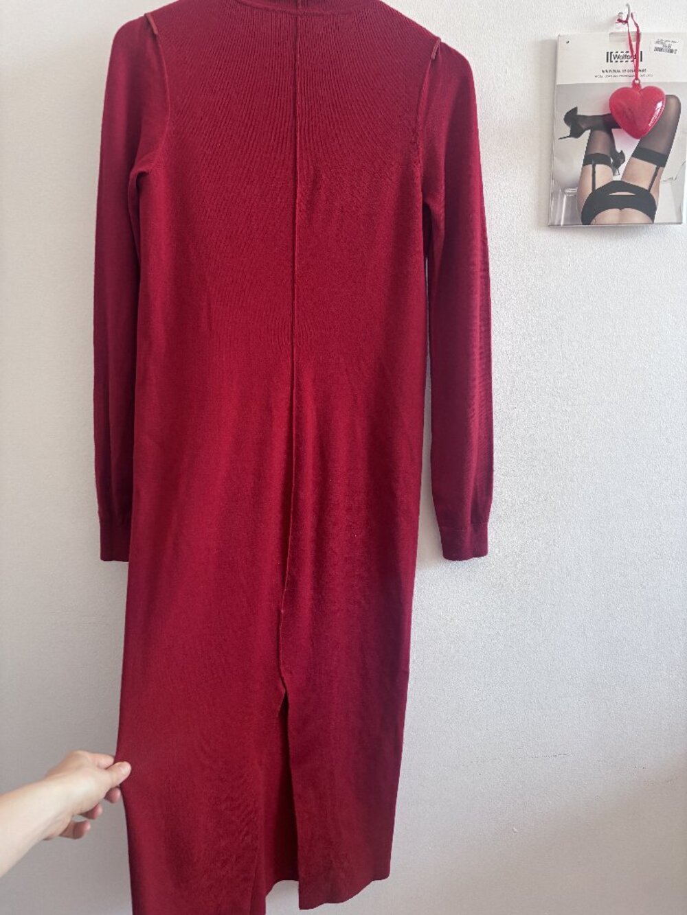 JNBY 83.7% Red Wool Dress